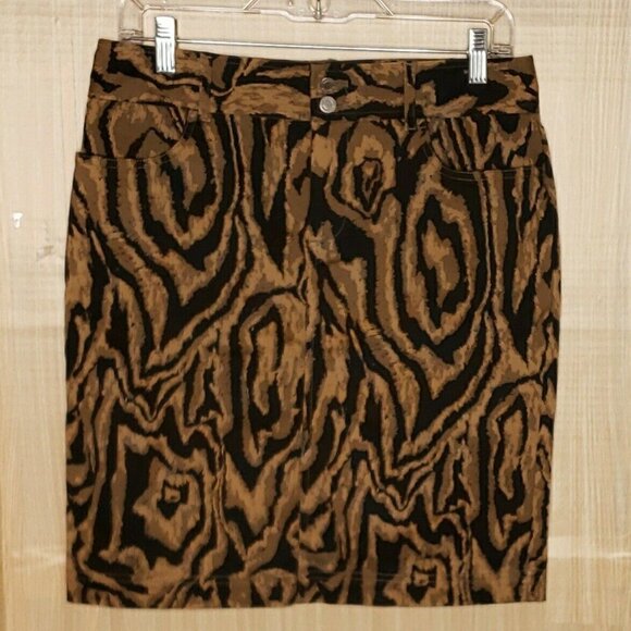 Chaps Womens Animal Print Skirt 4 - Picture 1 of 8